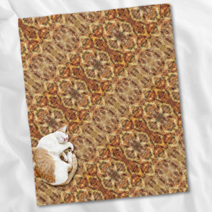  Franse rustieke herfst Herfst bruin Damask Fleece Deken