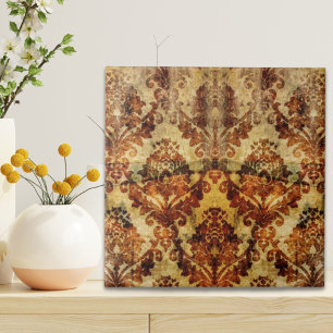 Franse rustieke herfst Herfst bruin Damask Tegeltje