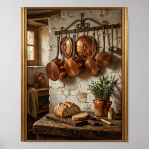 Franse Rustieke Koperen Keuken Bakkerij I Poster