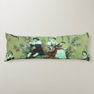 Franse Sage Green Toile Victoriaans Bloemen Lichaamskussen