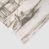 Franse Scene Boat Newspaper Decoupage Tissuepapier (Detail)