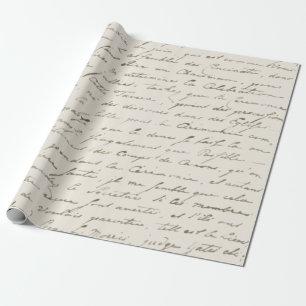Franse Script Gold Letter Beige Cadeaupapier
