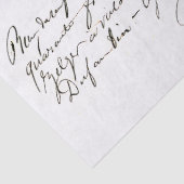 Franse Script  Stamped Text Decoupage Tissuepapier (Detail)