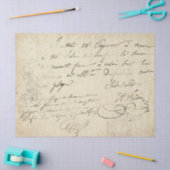 Franse Script  Stamped Text Decoupage Tissuepapier (Craft)