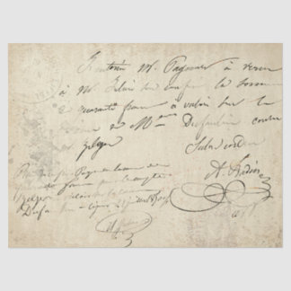 Franse Script Stamped Text Decoupage Tissuepapier