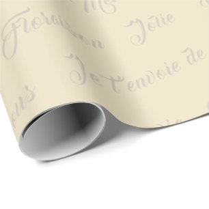Franse Script Words Wrapping Paper Cadeaupapier