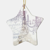 franse scriptkroeskroes parijs eiffeltoren keramisch ornament (Links)