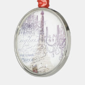 franse scriptkroeskroes parijs eiffeltoren metalen ornament (Links)