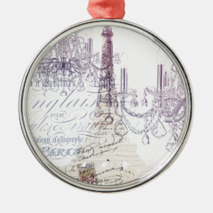 franse scriptkroeskroes parijs eiffeltoren metalen ornament