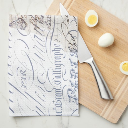 franse scriptkroeskroes parijs eiffeltoren theedoek (Quarter Fold)