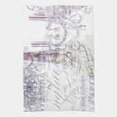 franse scriptkroeskroes parijs eiffeltoren theedoek (Verticaal)