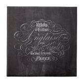 Franse scripts in het Parijse landkarton Tegeltje (Voorkant)