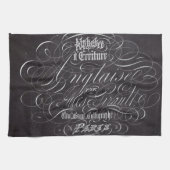 Franse scripts in het Parijse landkarton Theedoek (Horizontaal)