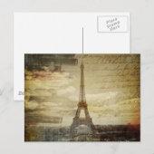franse scripts Modern Paris Eiffel Tower Briefkaart (Voorkant / Achterkant)