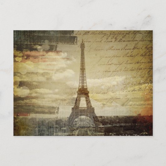 franse scripts Modern Paris Eiffel Tower Briefkaart (Voorkant)
