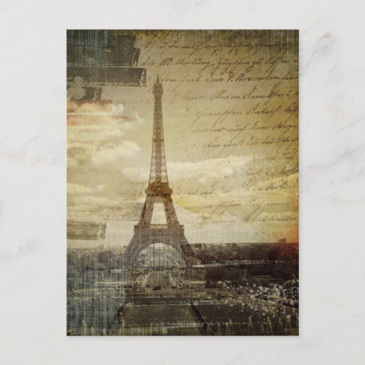 franse scripts Modern  Paris Eiffel Tower Briefkaart (Voorkant)