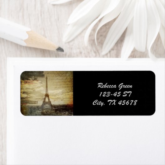 Franse scripts Modern  Paris Eiffel Tower Etiket (Insitu)