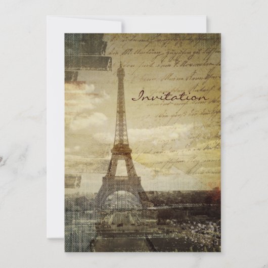 Franse scripts Modern  Paris Eiffel Tower Kaart (Voorkant)