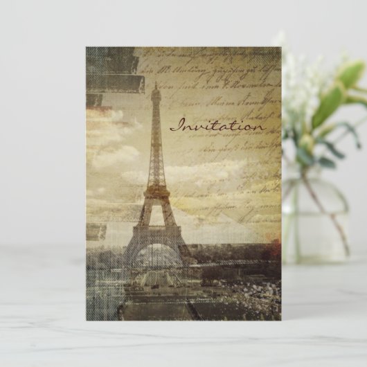 Franse scripts Modern  Paris Eiffel Tower Kaart (Staand voorkant)