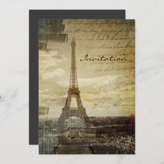 Franse scripts Modern  Paris Eiffel Tower Kaart (Voorkant / Achterkant)