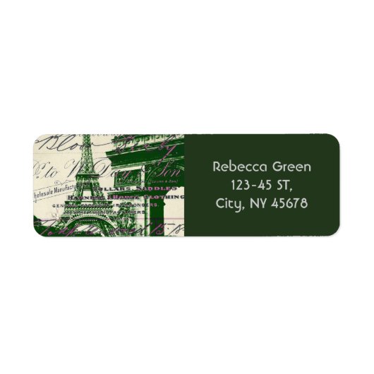 Franse scripts Paris eiffel toren boog van triomf Etiket (Voorkant)