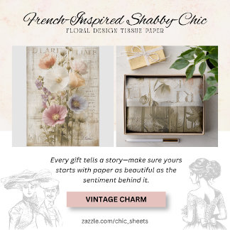 Franse shabby-chic bloemendesign tissuepapier