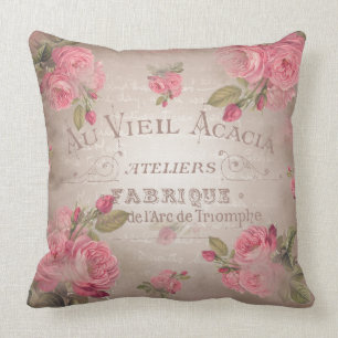 franse shabbychic rozen roze floraal kussen