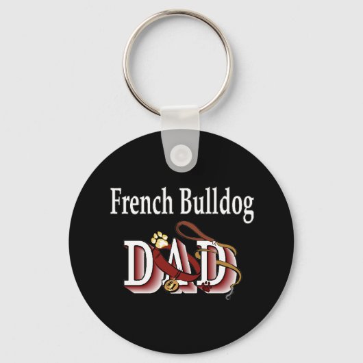 franse Sleutelhanger voor bulldog dad (Voorkant)