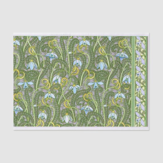 Franse Snowdrop Flower Art  Floral Tissuepapier (Voorkant)