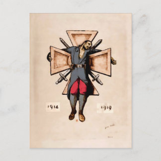 Franse soldaat anti-oorlog afbeelding briefkaarte Briefkaart