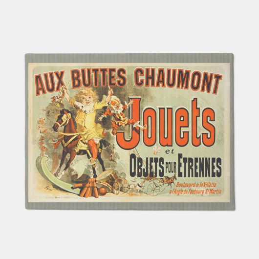 Franse Speelgoed Joets Vrienden Vintage Poster Deurmat (Voorkant)
