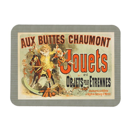 Franse Speelgoed Joets Vrienden Vintage Poster Magneet (Horizontaal)