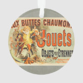 Franse Speelgoed Joets Vrienden Vintage Poster Ornament (achterkant)