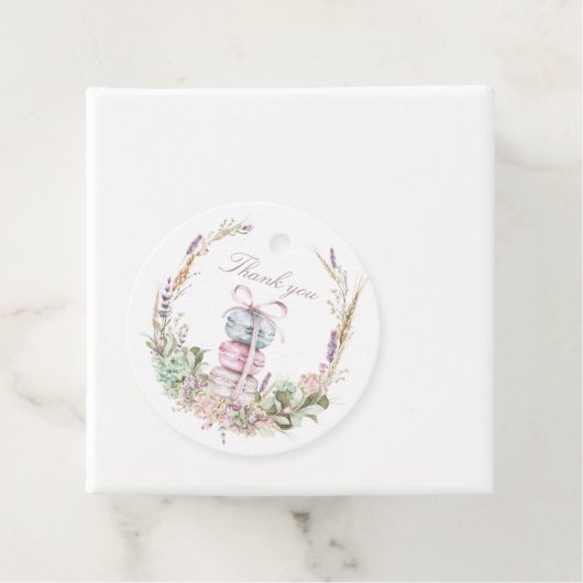 Franse Stack van Macarons in krans bedankt Bedankjes Labels (In situ)