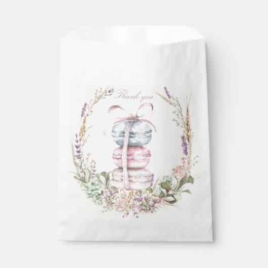 Franse Stack van Macarons in krans bedankt Bedankzakje (Voorkant)