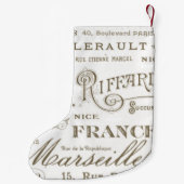 Franse Stad Names Paris Holiday Kerstmis Kleine Kerstsok (Achterkant)