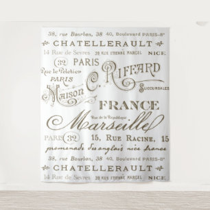  Franse stad Names Sepia Foto achtergrond Wandkleed
