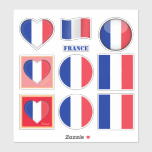 Franse stickers en Franse vlag, hart/sport