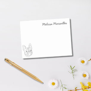 Franse stier hond zwart & wit franchise post-it® notes