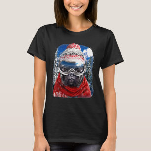 Franse stierenhond in Winter skki Draag T-shirt