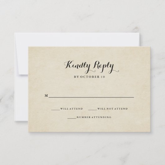  Franse stijl bruiloft RSVP Kaartje (Voorkant)