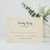  Franse stijl bruiloft RSVP Kaartje (Staand voorkant)