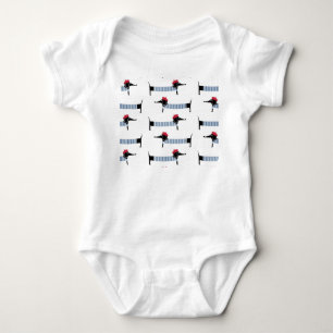 Franse stijl hond, cartoon patroon. romper