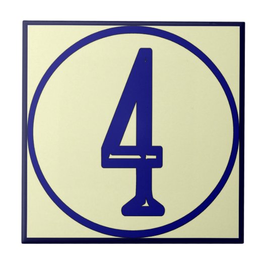 Franse stijl huisnummers 4 tegeltje (Voorkant)