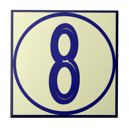 Franse stijl nummer 8 tegeltje (Voorkant)