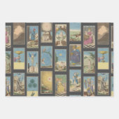 Franse Tarot-Kaarten — Koolsteenachtergrond Inpakpapier Vel (Voorkant 3)