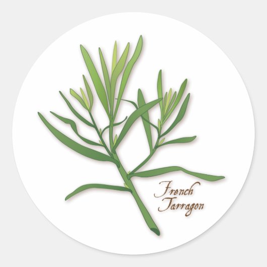 Franse Tarragon Round Sticker (Voorkant)