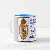 Franse Tegel Murals, voeg tekst toe Tweekleurige Koffiemok (Voorkant links)