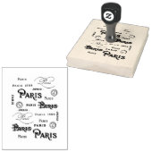 Franse tekentypografie in Parijs Rubberstempel (Gestempeld)