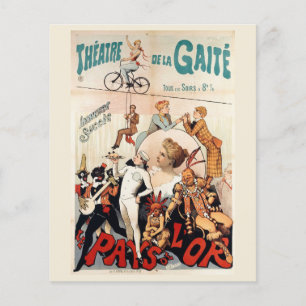 Franse theater posterdecoupage Papieren Blad